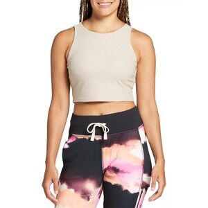 Alpine Design Women's Ribbed Cropped Tank Top Light Beige XXL NWT